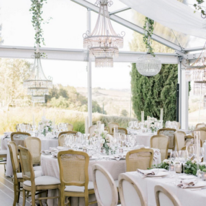 tenso crystal marquee wooden floor dinner tuscany 3