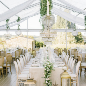 tenso crystal marquee wooden floor dinner tuscany 4